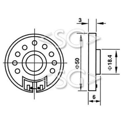 ���������������� ( �������) YD50-02M (50*h6*����.N35)  8 Om 1W, ������